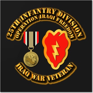Iraq War Vet - 25th ID - Iraq Freedom w ICM Medal Posters and Art